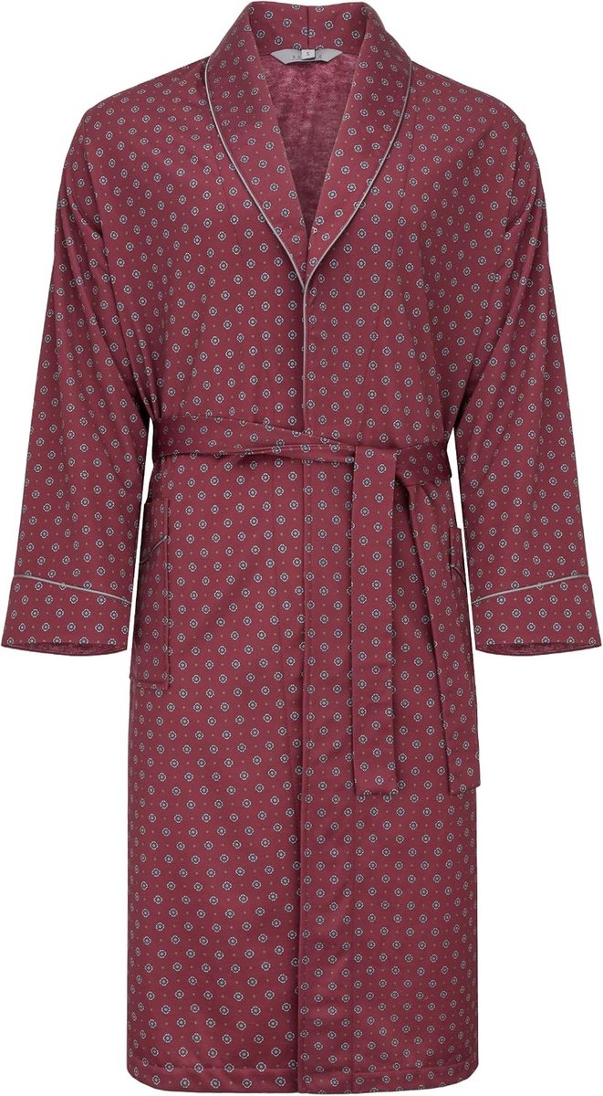 Fleece ochtendjas M - bordeaux 601 - lichtgewicht en dun - ideaal voor cozy momenten - ShopVlot