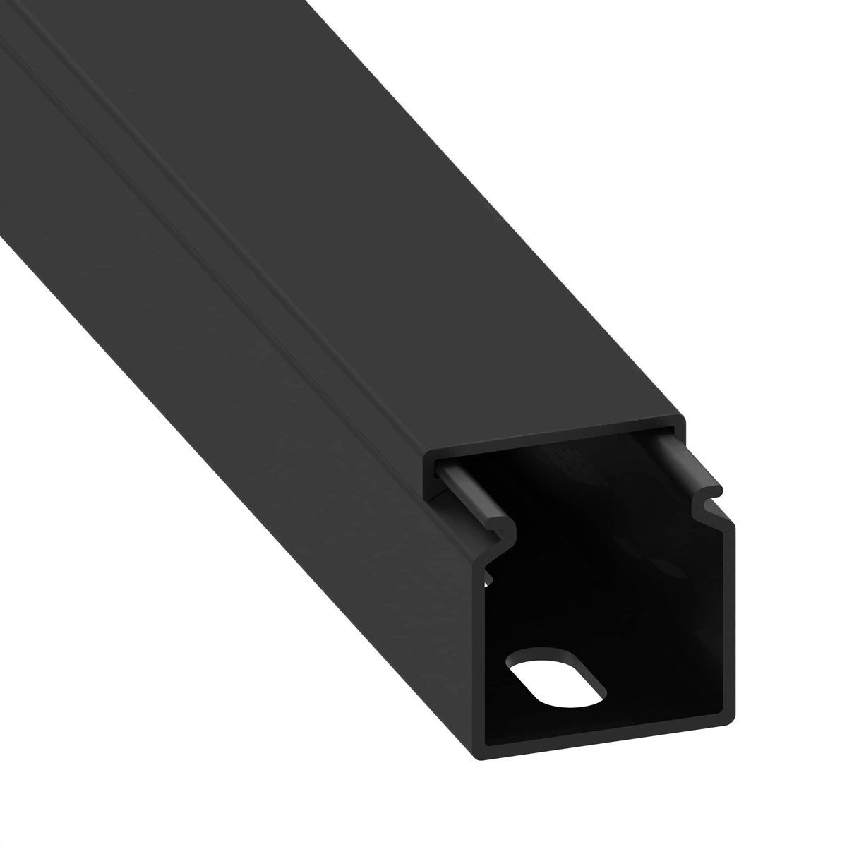 Kabelgoot 25x25 mm - PVC zwart - met montagegaten - voor een nette afwerking - ShopVlot