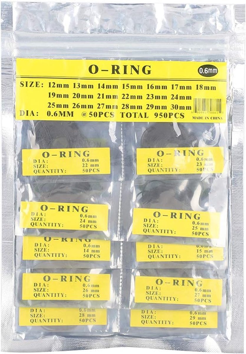Horlogegaskets set 0.6mm - rubber sealing rings - waterdicht en stofdicht - ideaal voor horlogemakers - ShopVlot