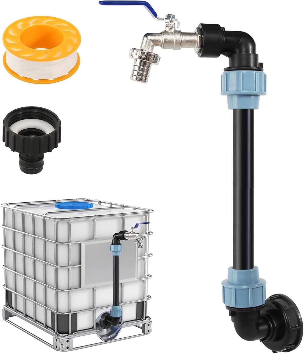 IBC Gooseneck Tank 3/4 Inch IBC Tank Tap 1000L Water Tank Accessories Spout Tap, IBC Tank Accessories 3/4 Inch with - ShopVlot