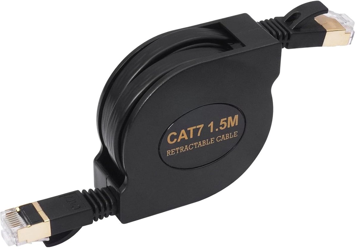 Retractable Ethernet Cable 1.5 m CAT7 RJ45 600 MHz 10 Gbps 8P8C Fast Network Cable Extendable Ethernet LAN Network - ShopVlot