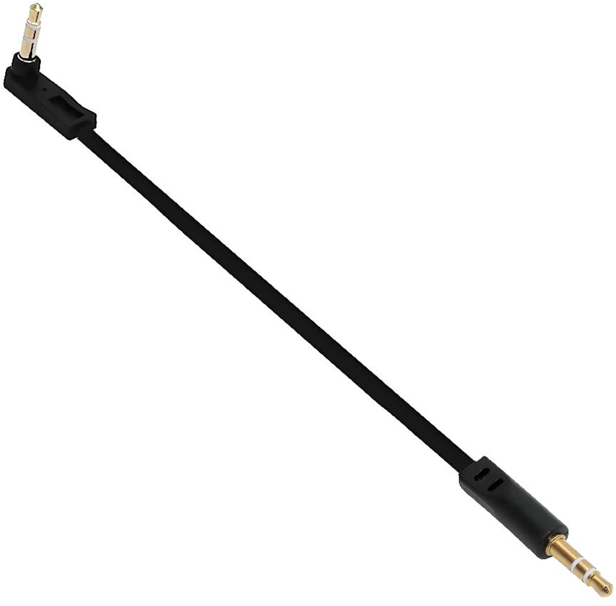 cablecc AUX 3.5mm 3 Polen Audio Stereo Kabel Ultra Slim Platte Extension Speaker Mannelijke naar Mannelijke 90 Graden - ShopVlot