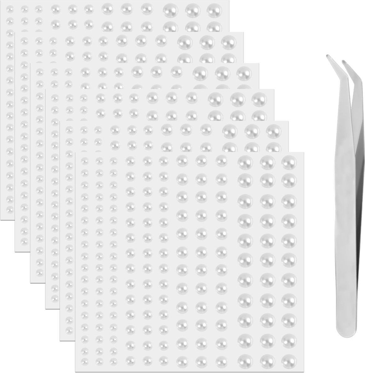 Acrylkralen 990 stuks - zelfklevend - halfrond 3-6 mm - ideaal voor knutselen - ShopVlot