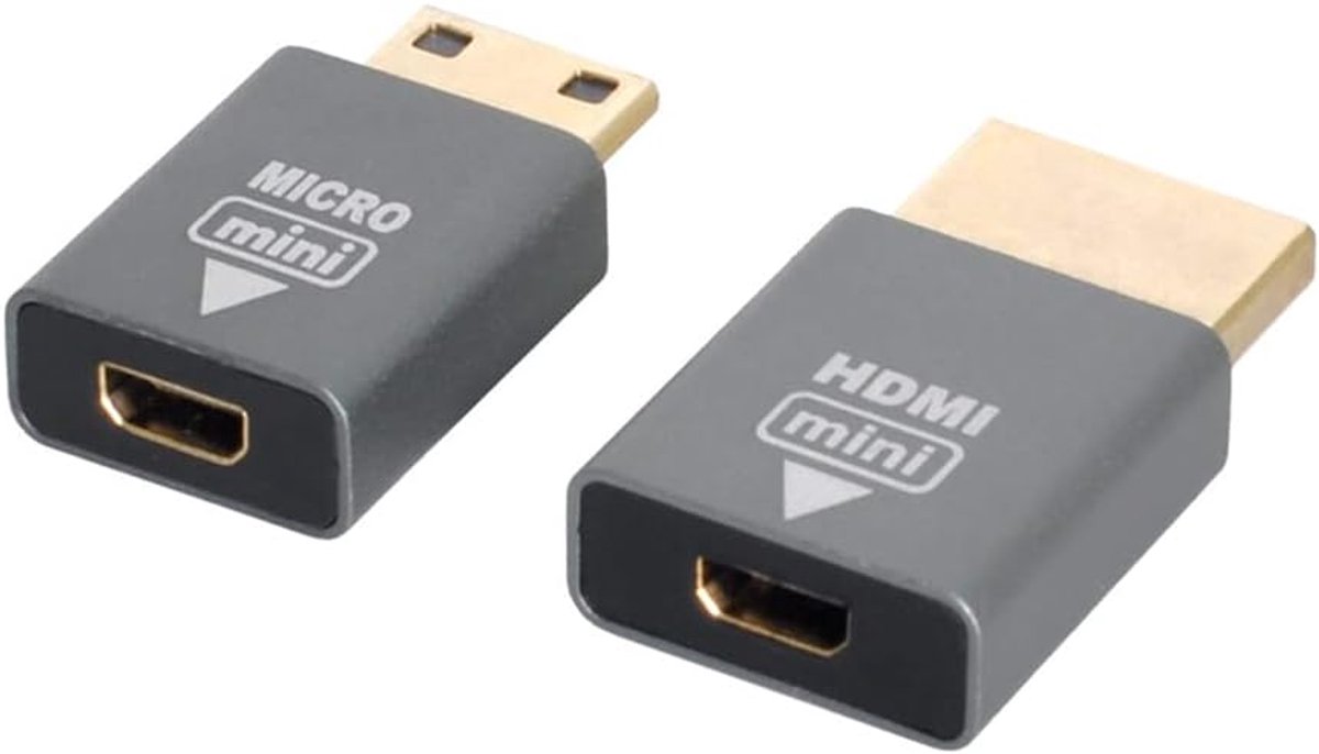 2pcs/set Compatible Micro HDMI Female to Mini Male & HDMI 1.4 Male Adapter 4K@60hz - ShopVlot