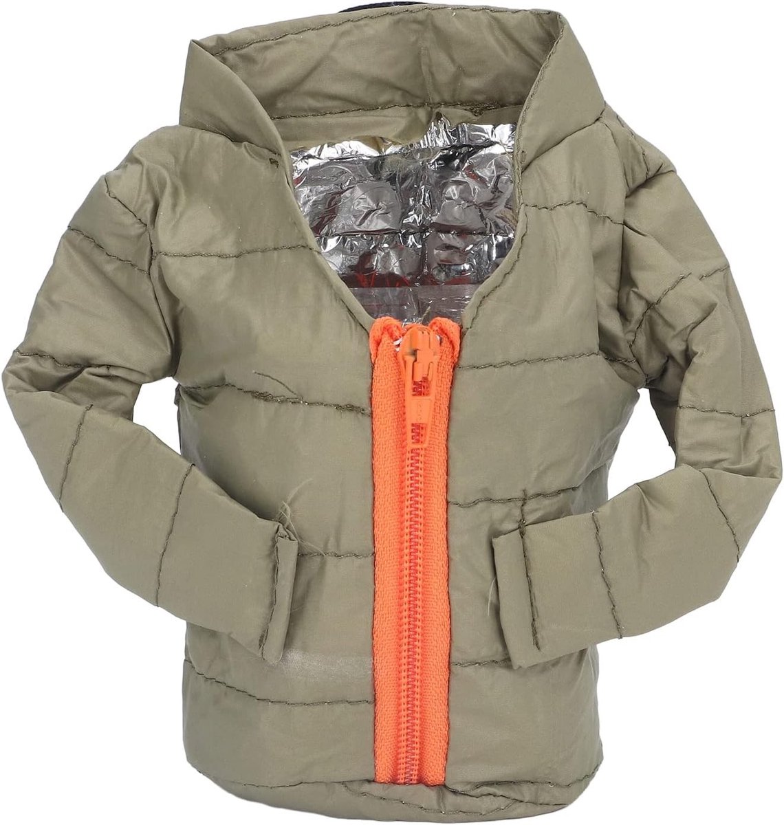 Koude drankjacket voor blikjes, ideaal voor bier en frisdrank, met lange mouwen in groen