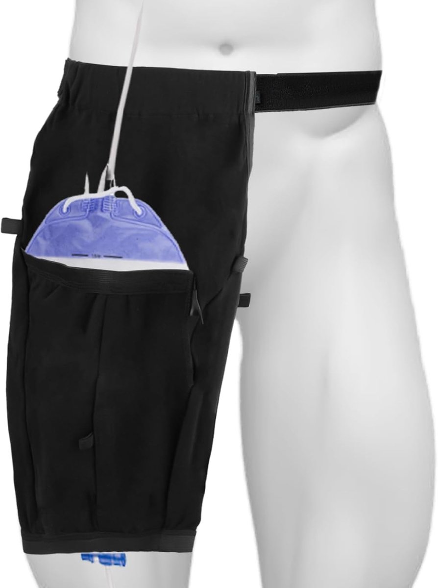 SnelShoppen - Catheter Beinbeutel Halter met Band, Urinezak Houder, Incontinentie Pouch, Katheter Mouw, Urinezak Drager voor Volwassenen (L)