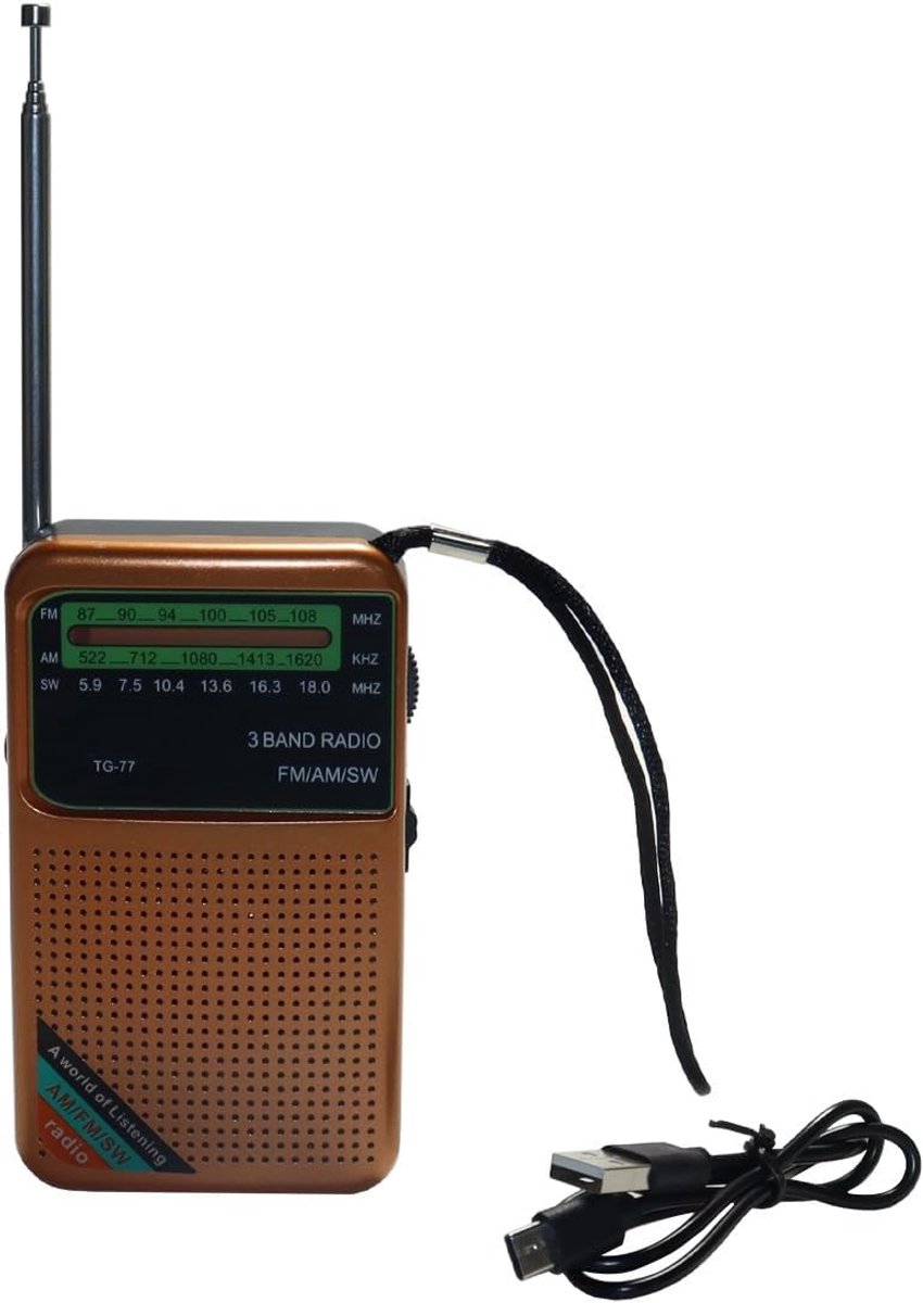 Draagbare persoonlijke radio - Compact formaat - Type-C aansluiting - Ideaal voor buitenactiviteiten - ShopVlot