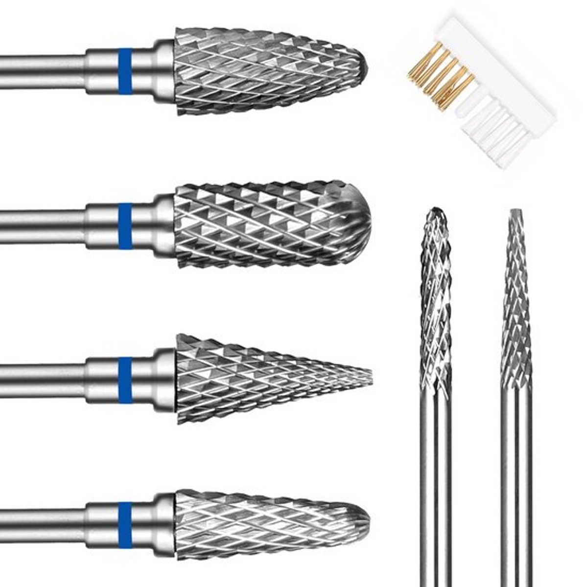 Nagelfrees met hardmetalen opzetstukken - 6 stuks voor thuissalon