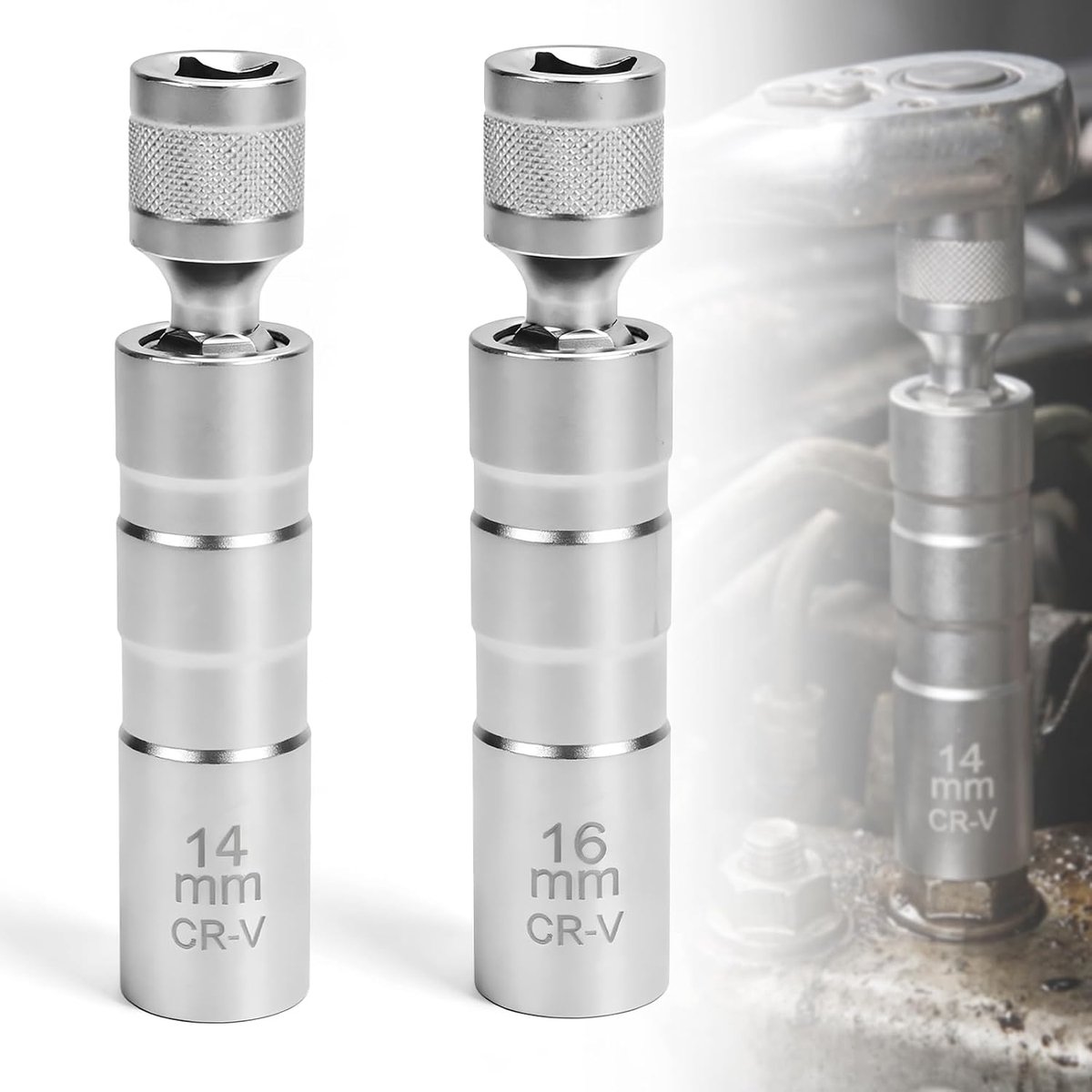 Steeksleutel Bougiekop 14 mm + 16 mm - Magnetisch - Flexibel - Voor het verwijderen van bougies - ShopVlot