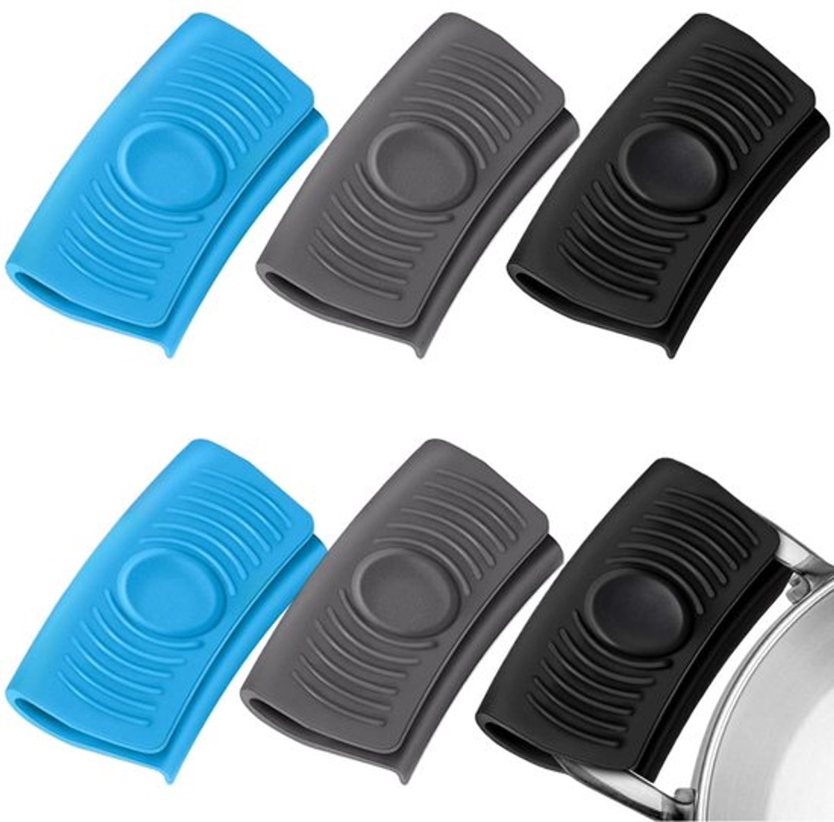 Pannenlappen 6 Stuks - Hittebestendig - Antislip - Duurzaam - Siliconen - Comfortabel Handgevoel - Keukenhandschoenen