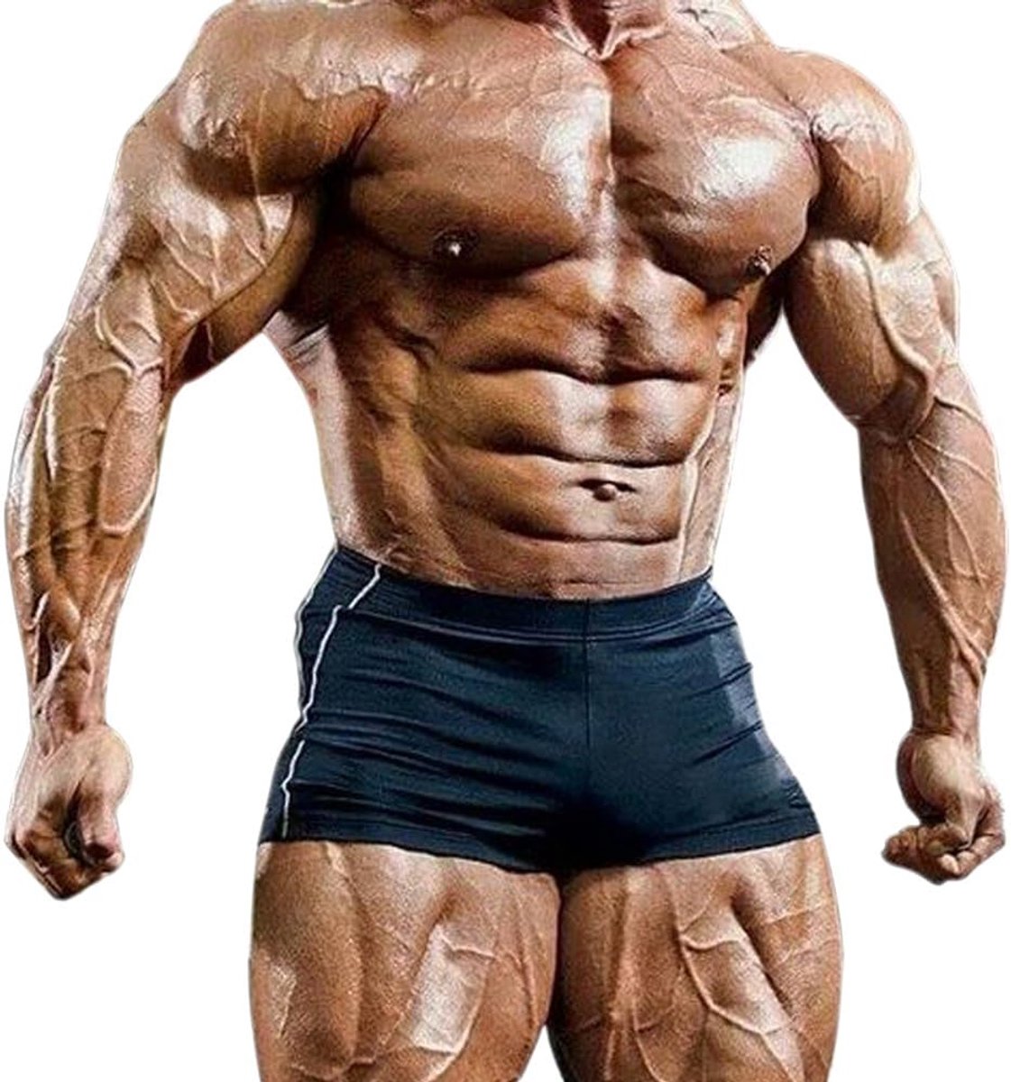Gymtight heren bodybuilding trainingsshorts - polyester en lycra - ademend en elastisch - ideaal voor fitness - ShopVlot