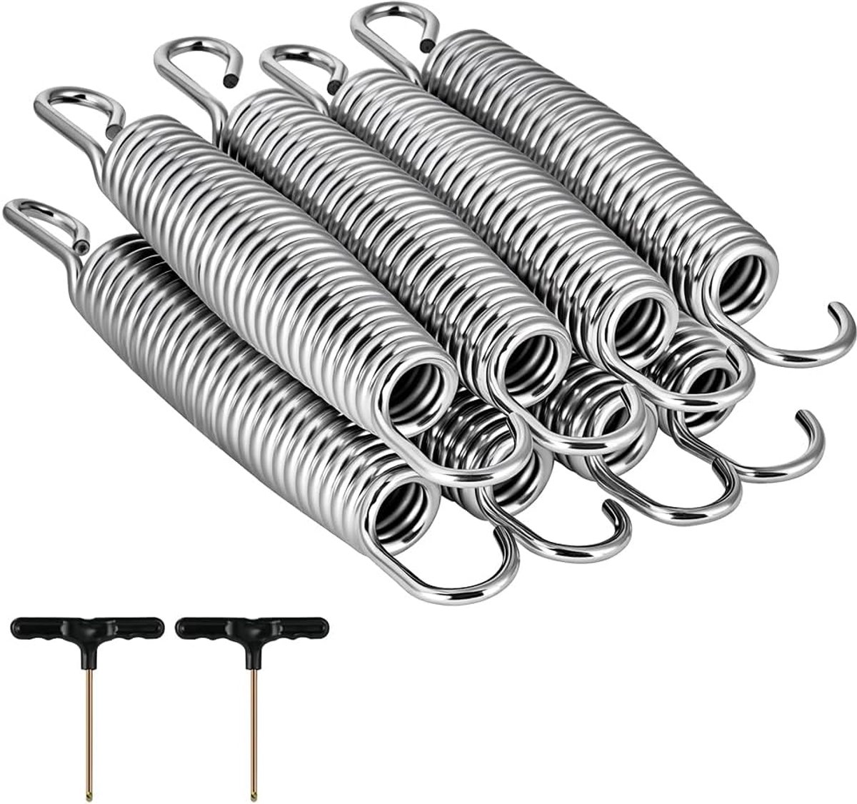 Trampoline veren 8-pack - Roestvrijstalen vervangingsset - Inclusief T-trektools - Duurzaam en veilig - ShopVlot