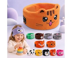 1 stuk - Bluetooth slaapmasker - Bluetooth slaapmasker voor kinderen - Draadloze hoofdtelefoon met hoofdband voor kinderen - Muziekslaapmasker - Stereo - Leuk ontwerp - Oranje - Geschikt voor een hoofdomtrek van 50-63 cm