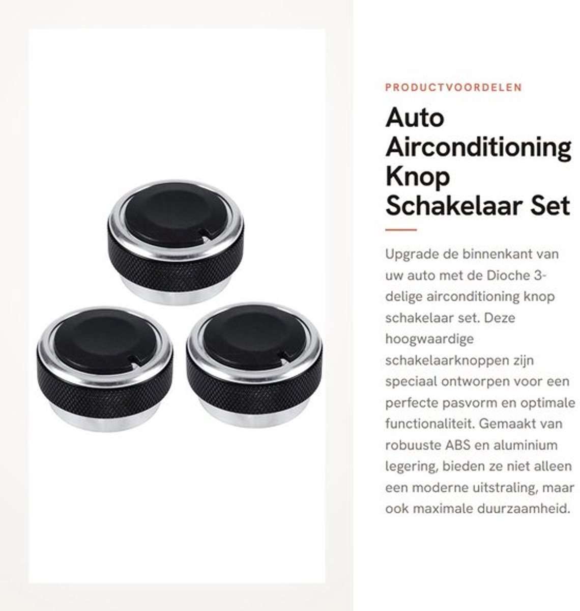 Auto Airconditioning Knop Schakelaar Set - Duurzaam en Stijlvol - 3-delig - Geschikt voor elke auto - Eenvoudige installatie - Betrouwbar...