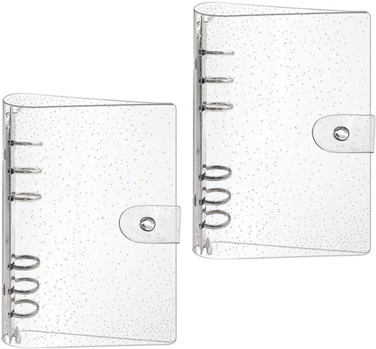 Ringband A6 - 2 Stuks - Navulbaar - Waterdicht - PVC - Drukknoopsluiting - Compact en lichtgewicht - Notitieboek