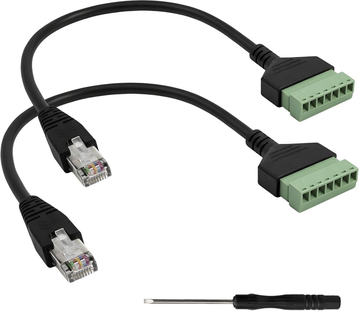 RJ45 Ethernet adapter 2pcs - 8 pin schroefklem - toolvrij - snelle installatie - ShopVlot