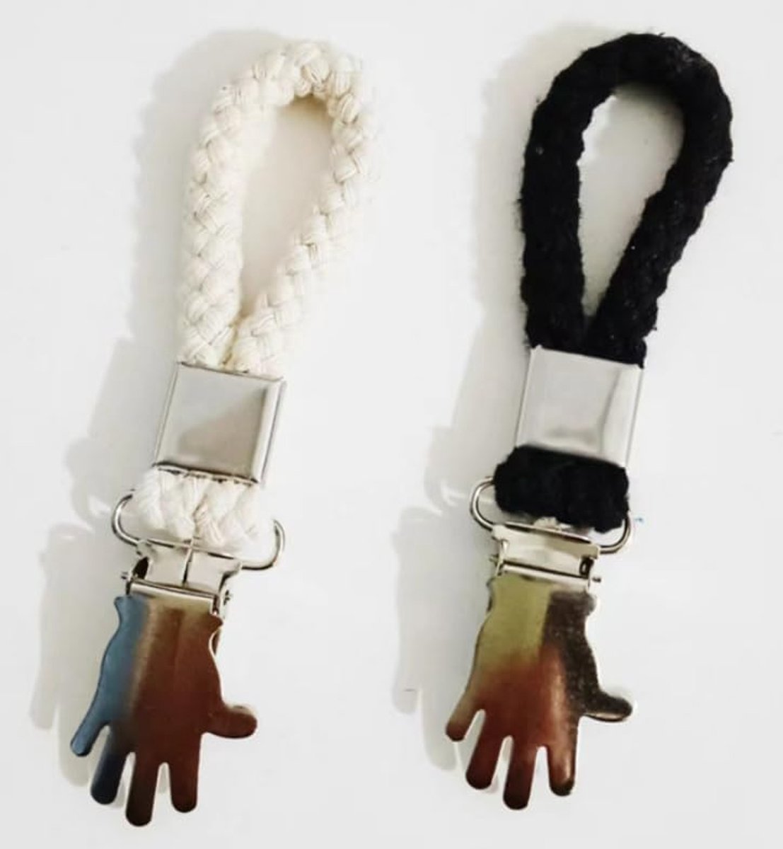 Handdoek Opknoping Clips 10 Stuks - Zwart-Beige - Duurzaam Metaal en Katoen - Makkelijk Op Te Hangen - ShopVlot