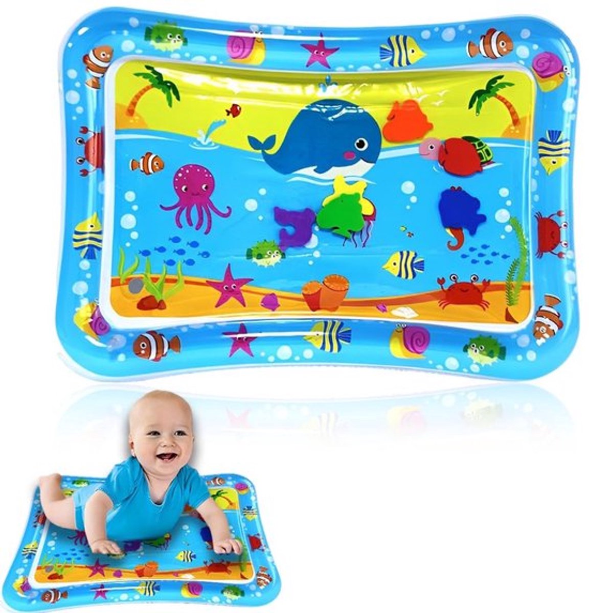 Watertapijt 70 x 50 cm - Opblaasbare Speelmat - PVC - Sensorisch Speelgoed - Onderwaterwereld - CE-gecertificeerd/BPA-vrij