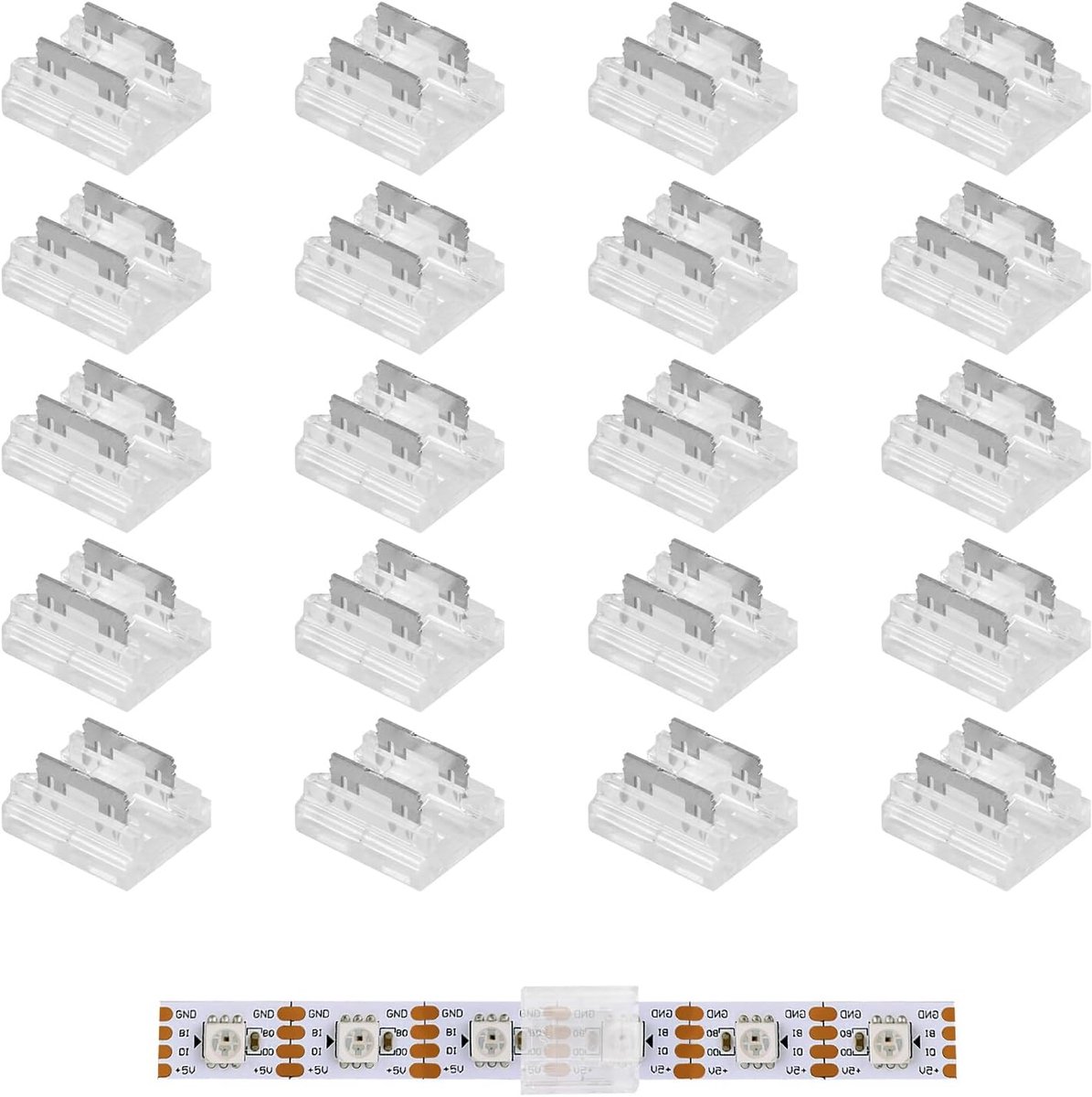 LED strip connectors 2-polig 8mm - transparant - soldeervrije verbinding - eenvoudig te installeren - ShopVlot