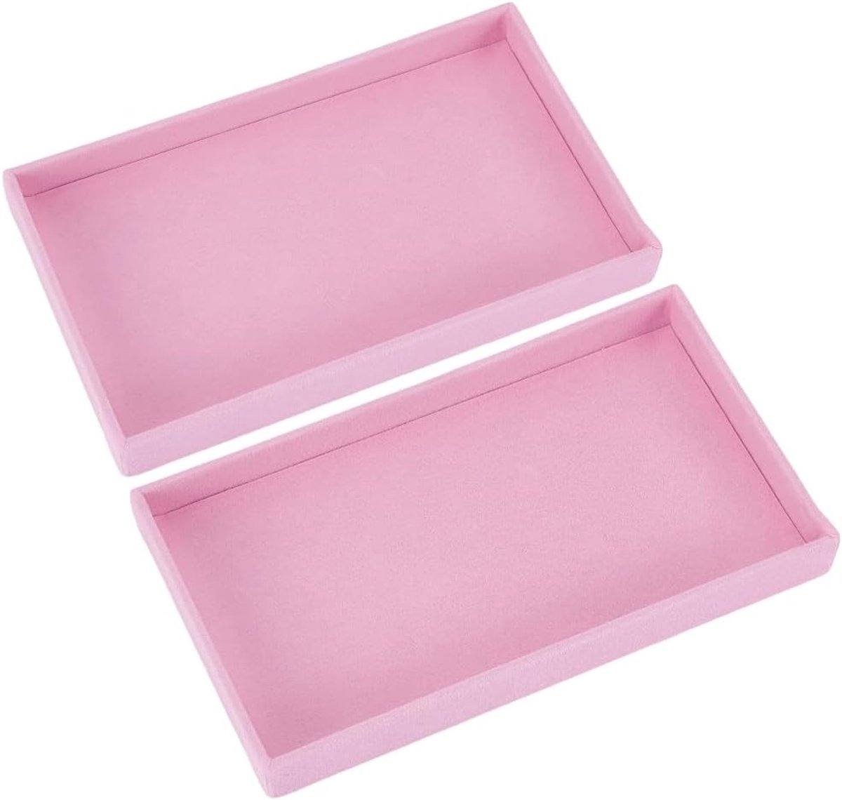 Sieradendisplay lades 2 stuks - fluwelen roze - stijlvolle organizer - voor sieraden opslag - ShopVlot