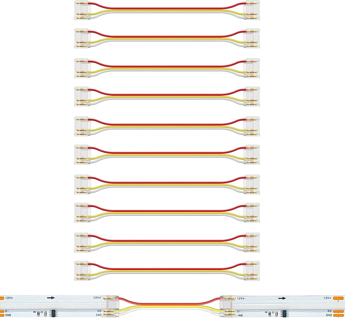 Disposable Cups 3Pin 8mm - 10P met 10cm kabel - Ultra dun - Duurzame verbinding - ShopVlot