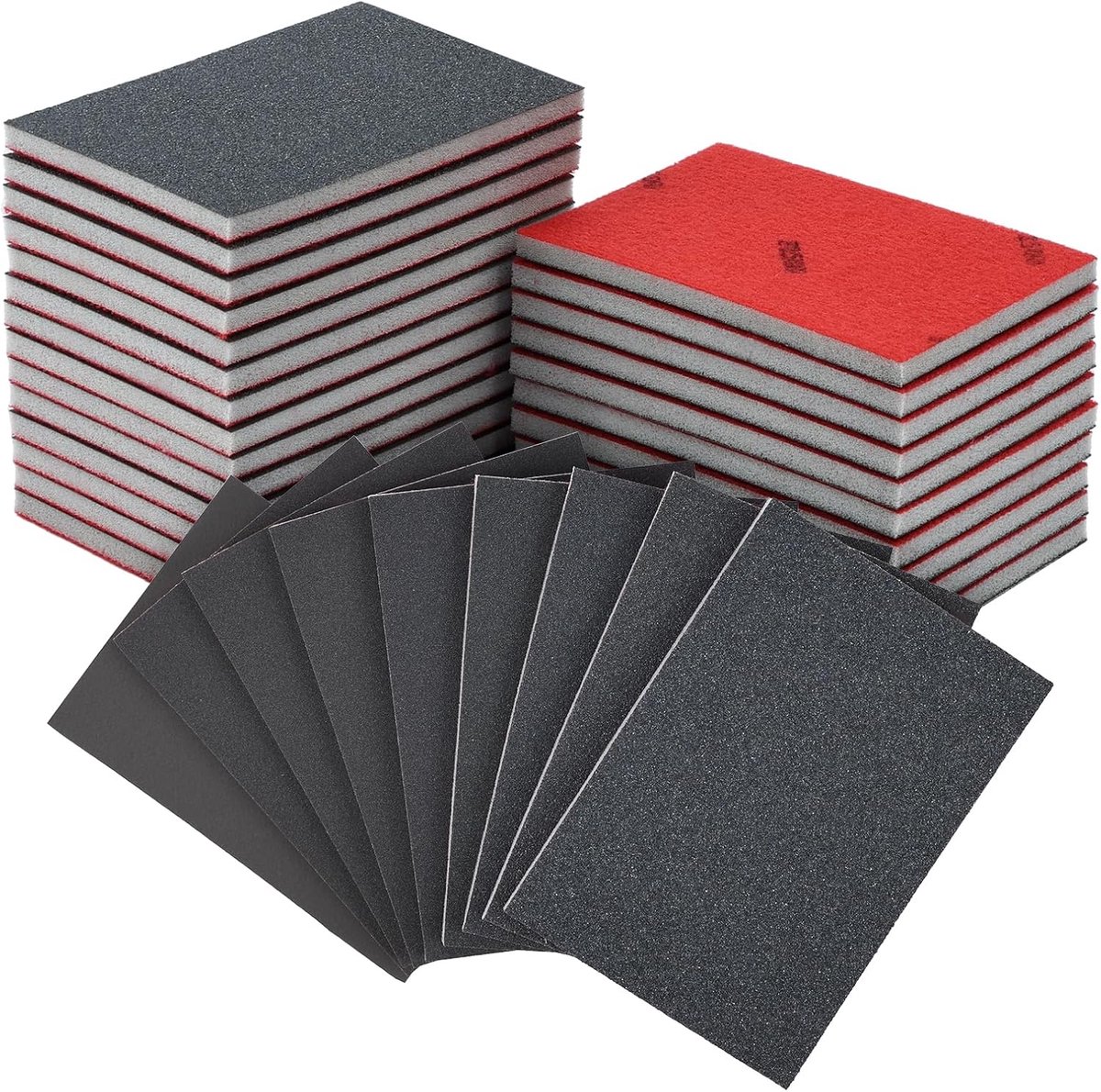 Schuurpad set 24 stuks - 180-2500 korrel - wasbaar en herbruikbaar - ideaal voor houtbewerking - ShopVlot