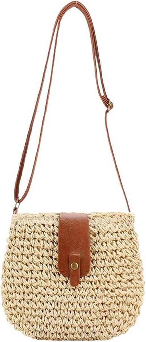 Schoudertas riet - Bohemian stijl - Strand en vakantie - Handige crossbody tas - ShopVlot
