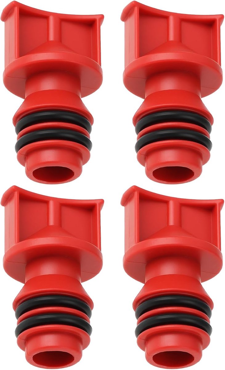 Aircompressor olie doppen 17mm - rode kunststof - met afdichtring - voorkomt olielekkage - ShopVlot