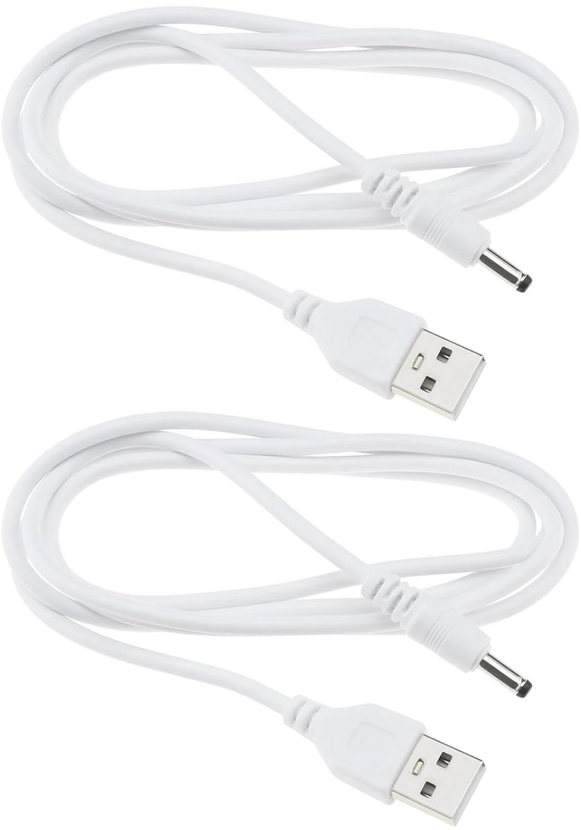 USB Oplaadkabel 5V 2A - 1.2m Wit - Type A naar 3.5x1.35mm - Geschikt voor Foreo Luna en mini apparaten - ShopVlot