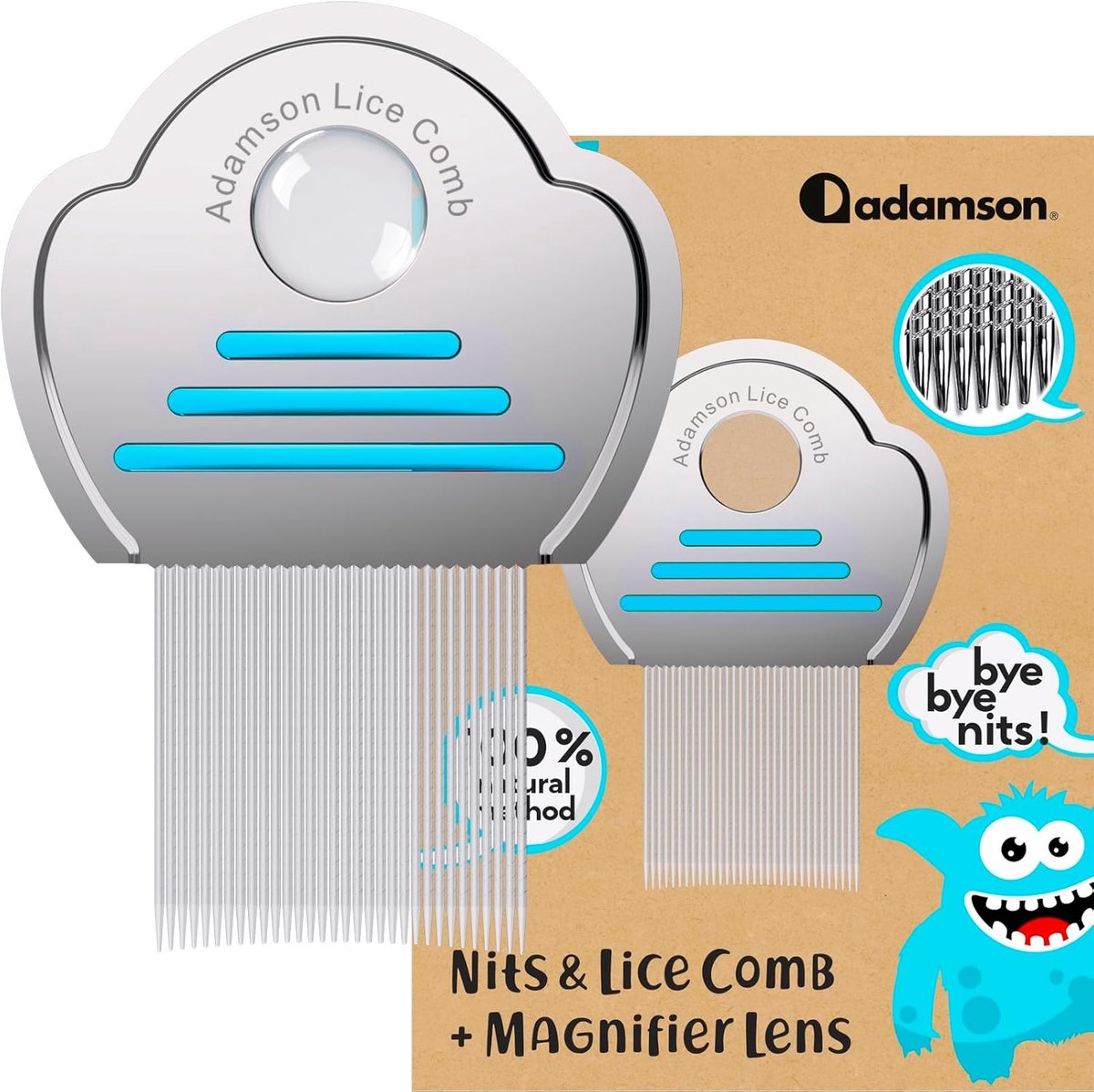 Lice Comb - Roestvrijstalen netkam - Effectieve luizenkam voor kinderen - Gemakkelijk te reinigen - ShopVlot