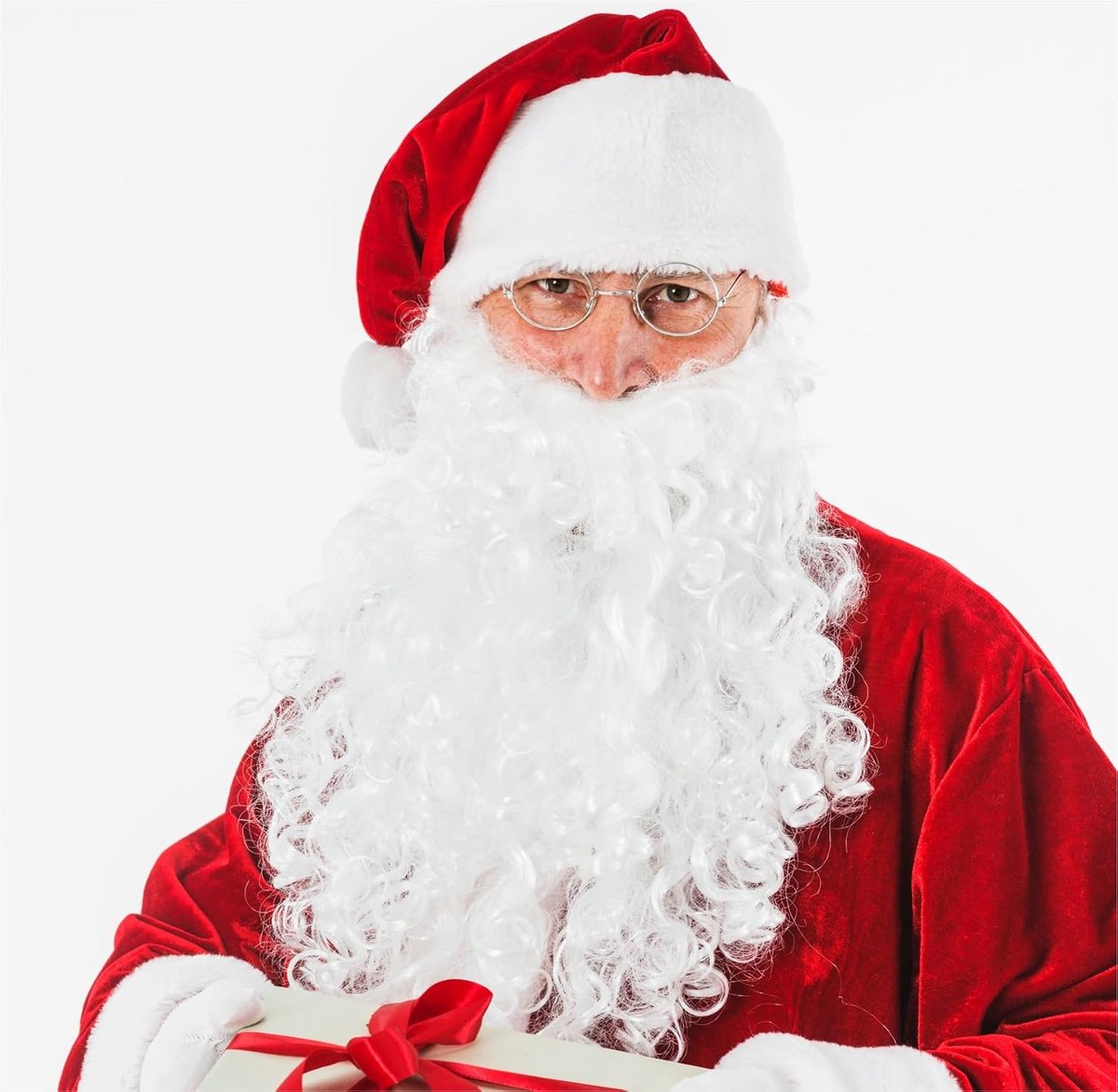 Santa baard set 2 in 1 - complete transformatie - realistische uitstraling - ideaal voor kerst - ShopVlot