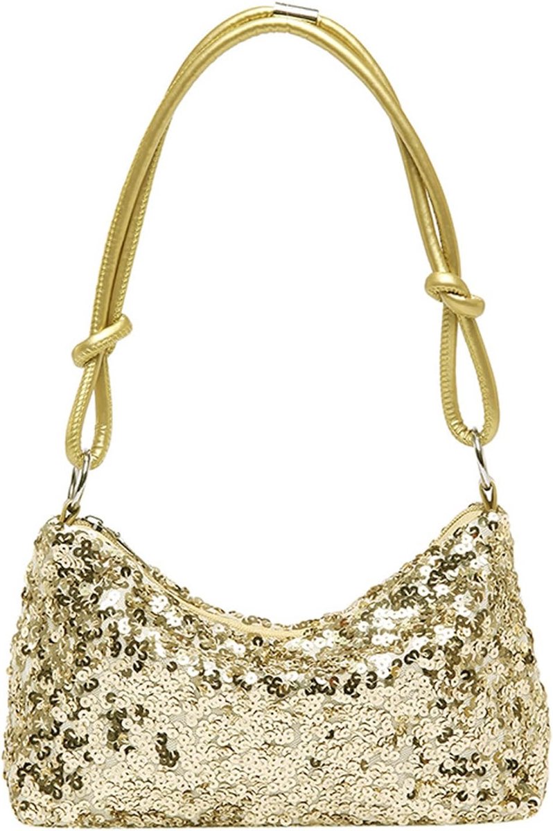 Handtas dames glitter pailletten - elegante schoudertas - voor avondfeest - ShopVlot