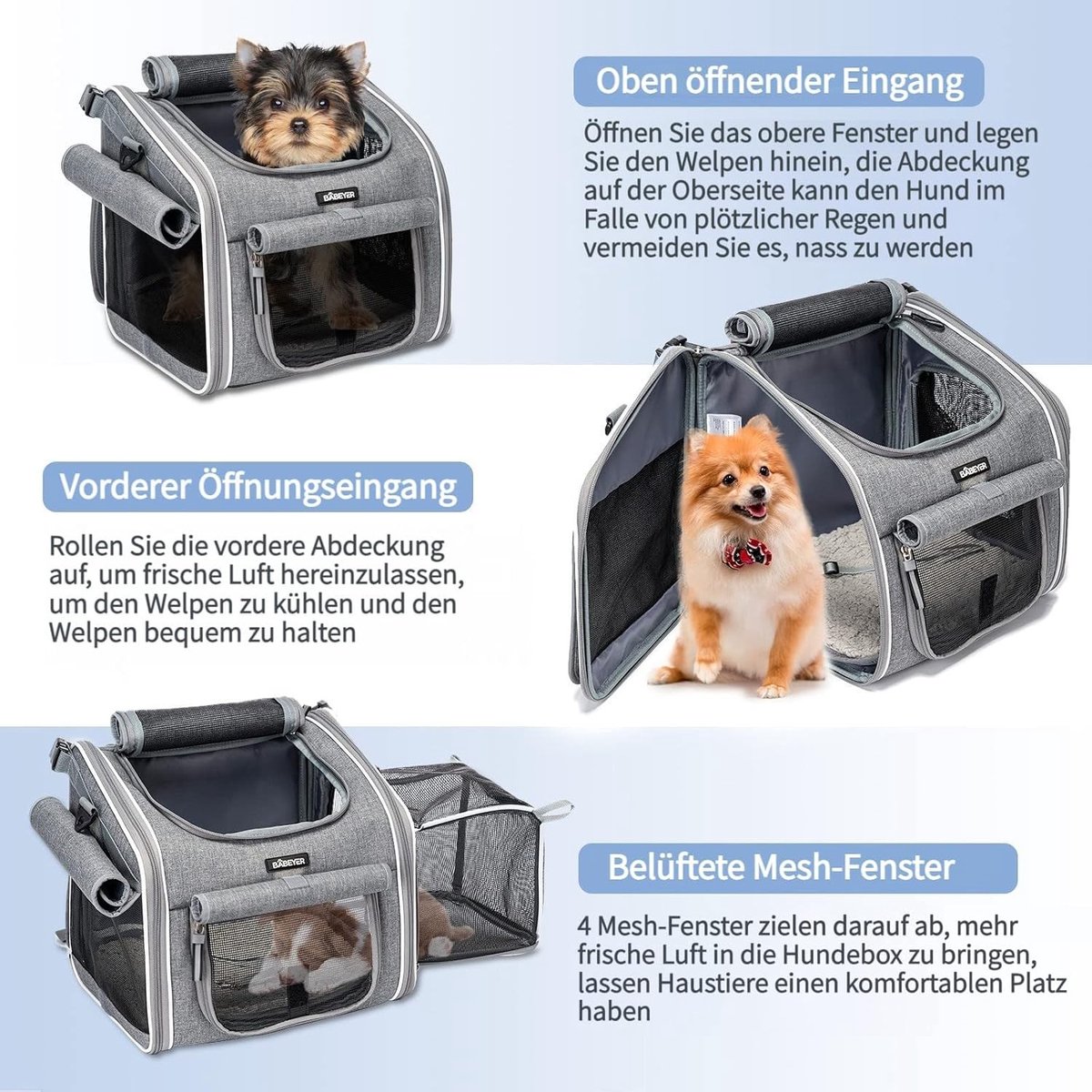 Hondenfietsmand - Zwart - 31,7 x 26,6 x 31,7 cm - Waterafstotend Oxford Weefsel - Voor Kleine Honden