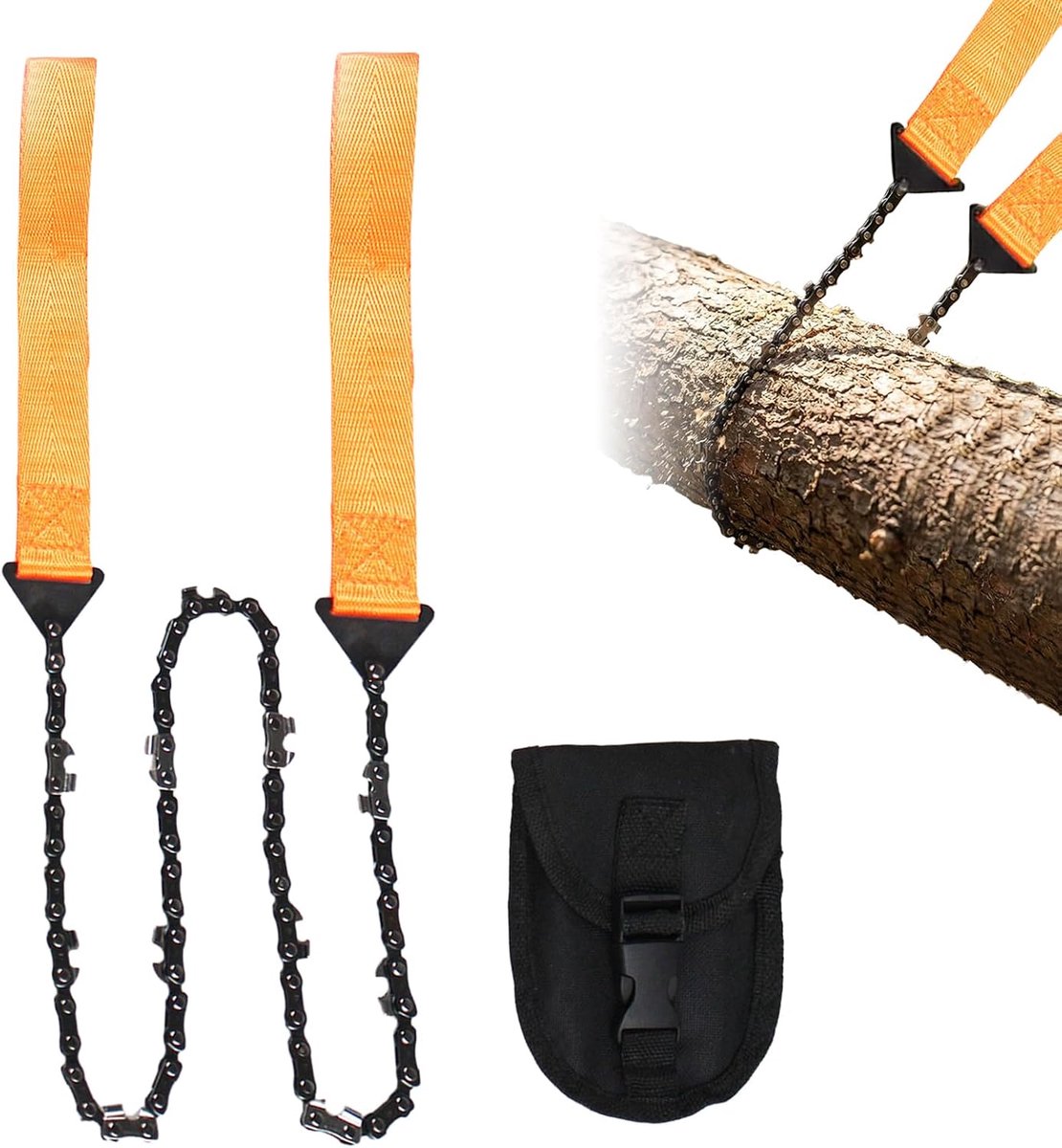 Handkettingzaag 65 cm - koolstofstaal - 11 tanden - ideaal voor camping en outdoor - ShopVlot