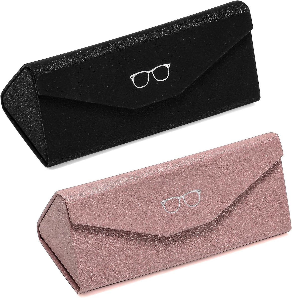 Bril etui opvouwbaar - leren materiaal - driehoekig ontwerp - ideaal voor onderweg - ShopVlot