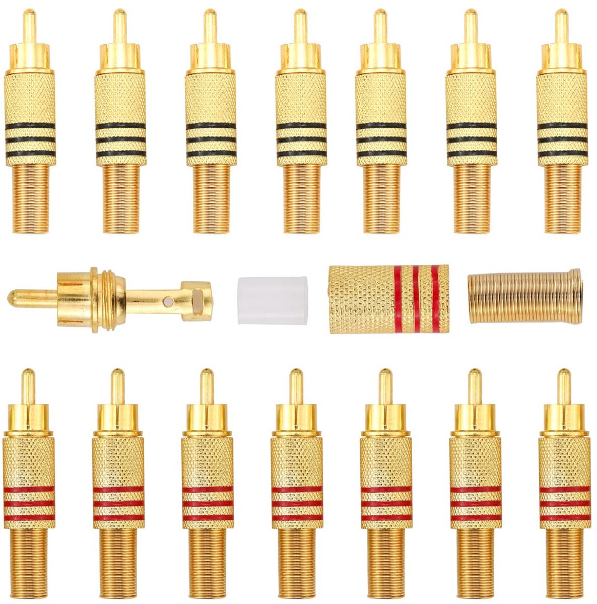 RCA audio/video adapters 14 stuks - verguld - duurzame verbinding - eenvoudig te installeren - ShopVlot