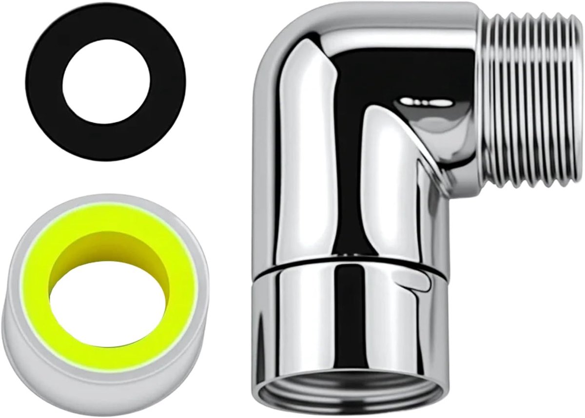 Douchekop adapter 90 graden - messing - swivel aansluiting - eenvoudig te installeren - ShopVlot