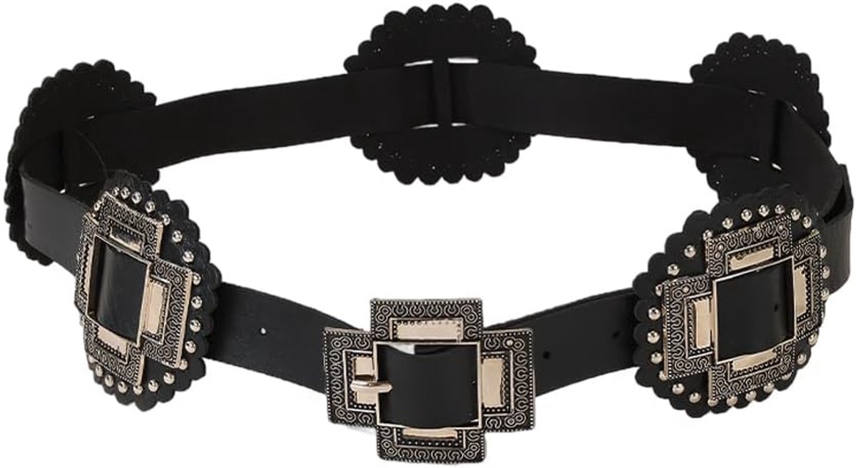 Damesriem met decoratieve gespen - verstelbaar - vintage-stijl - modieus accessoire voor elke gelegenheid - ShopVlot