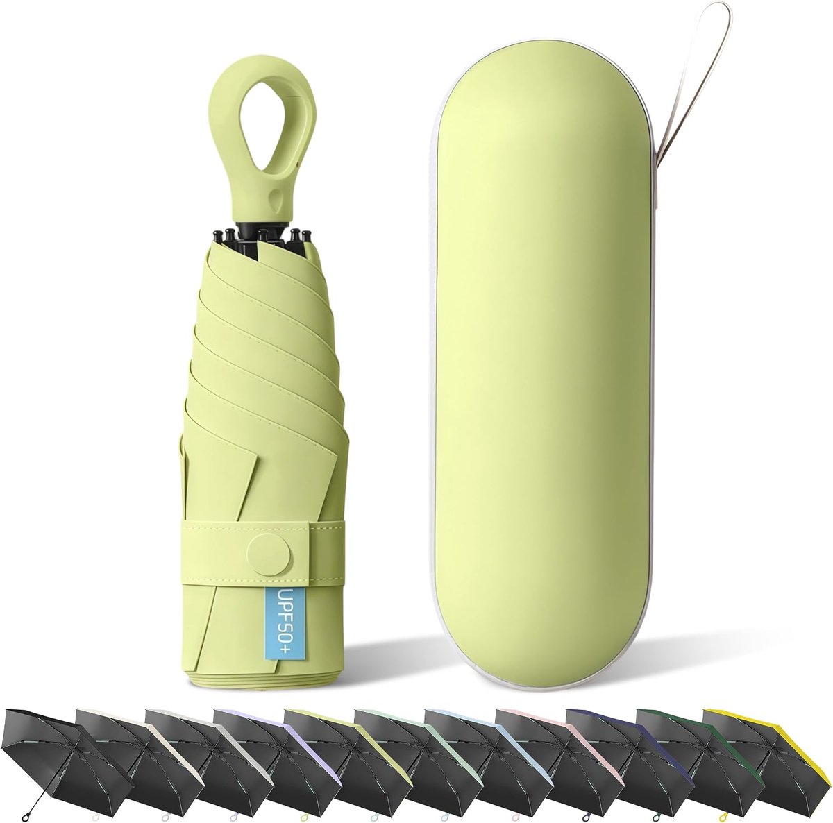 Mini Regenschirm, Taschenschirm, Mit Ringgriff Aufbewahrungsbo UV-Schutz Sonnenschirm Mini 6 Knochenschirm - ShopVlot
