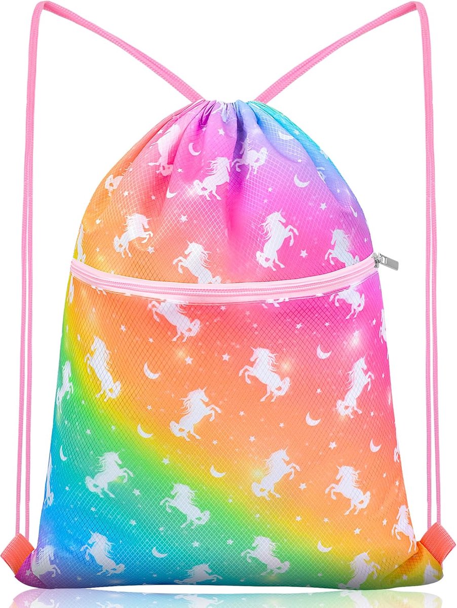 Trekkoord Rugzak Kinderen Meisjes Trekkoord Tassen Draw String Back Bag Cinch tas voor Dans Sport Gym Reizen Zwemmen - ShopVlot
