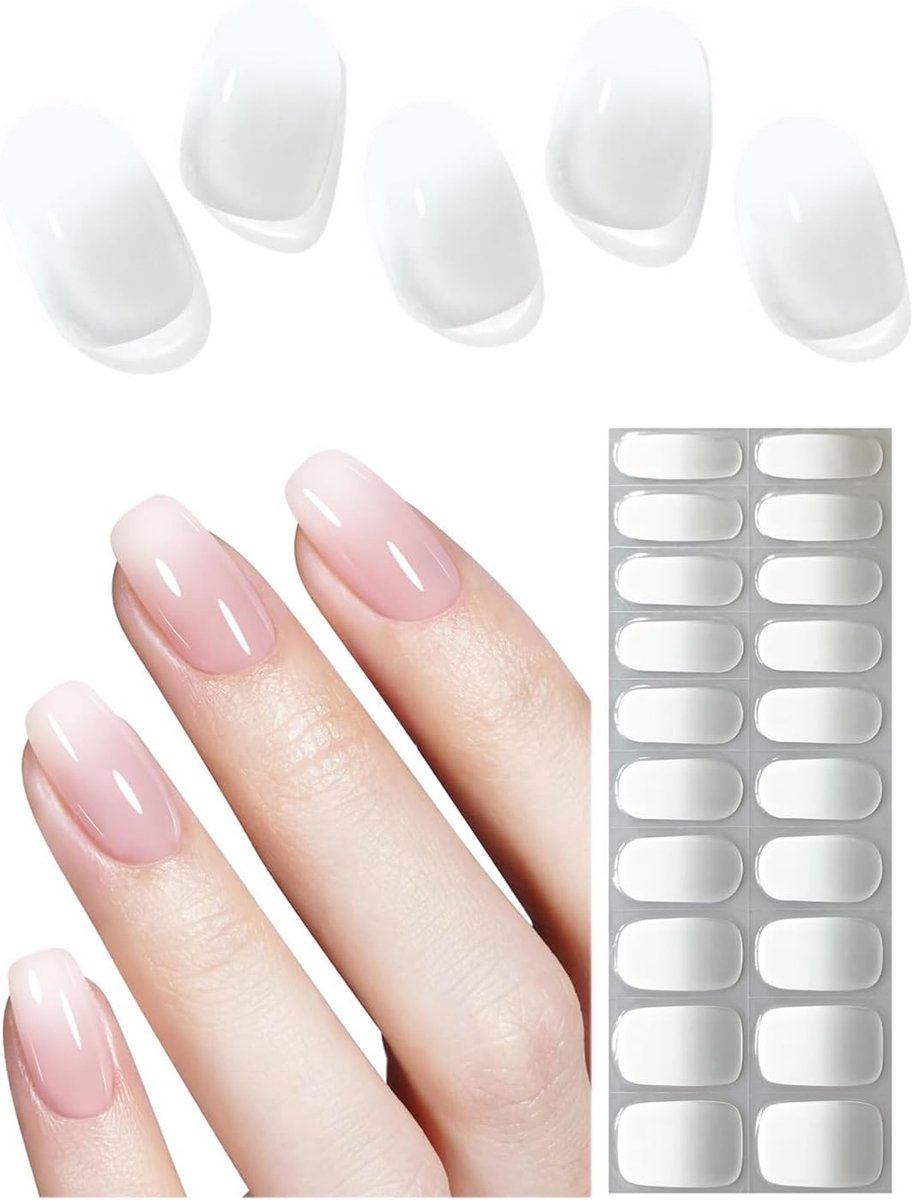 Nagelfilms 20 Stuks - Melkachtige Ombre - Zelfklevend Gel Nagel Film - Eenvoudige applicatie - ShopVlot