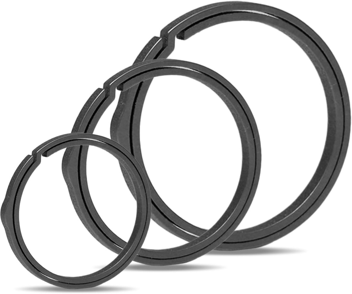 Sleutelhangers 33/25/19 mm - Split titanium - Met zijkantprint - Ideaal voor carabiner en sleutels - ShopVlot