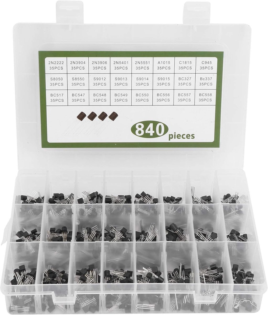 TO-92 transistor assortiment 840PCS - 24 specificaties - N-kanaal MOSFET - ideaal voor industriële besturing - ShopVlot