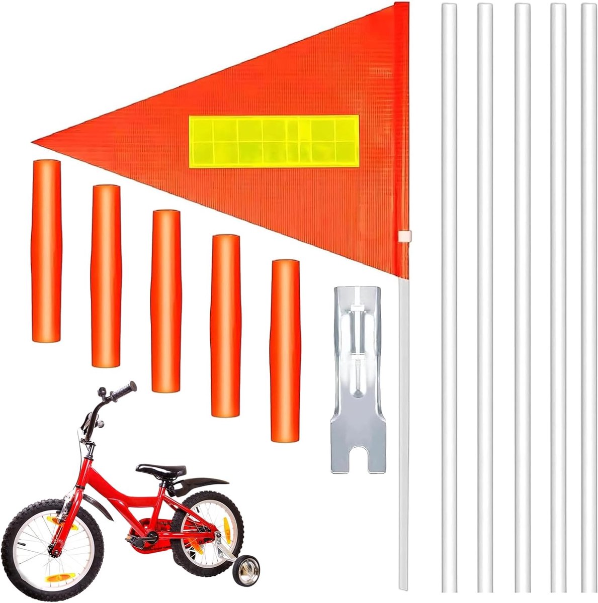 Fietswimpelset - vlag fietsaanhanger - opvallend ontwerp - verhoogt zichtbaarheid - ShopVlot