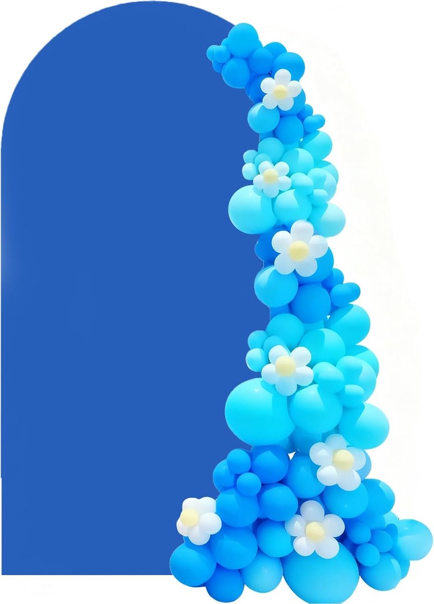 Achtergrond bruiloft 100 x 200 cm - koningsblauw - elastische stof - perfect voor feestdecoratie - ShopVlot