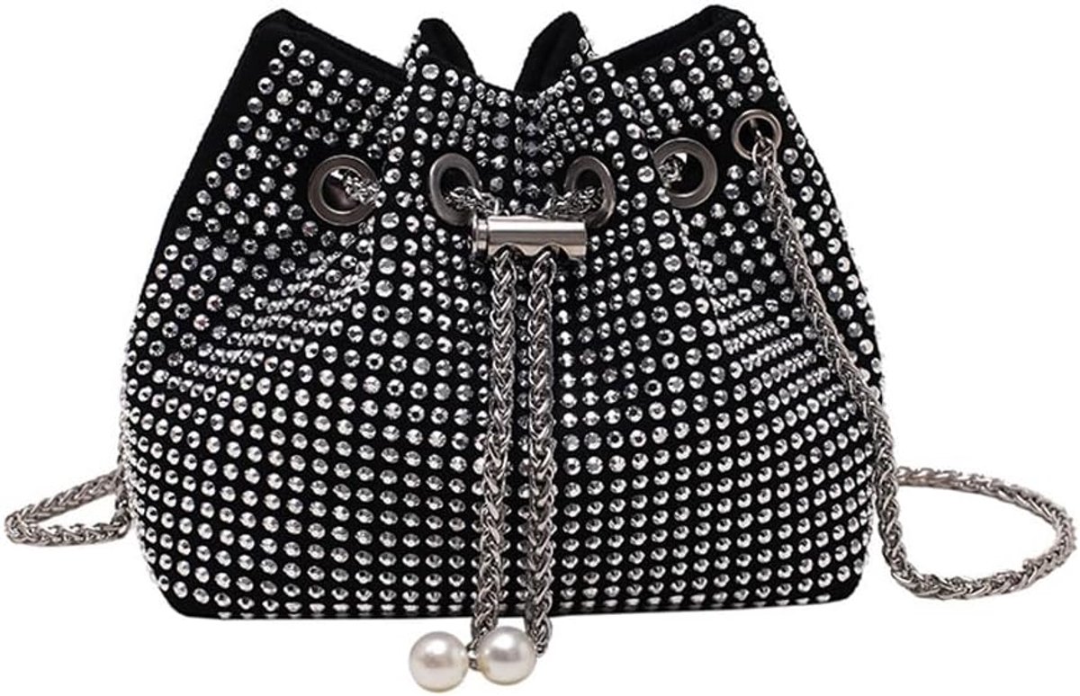 Schoudertas Glitter Strass - Kleine Handtas voor Avond - Perfect voor Bruiloft of Feest - ShopVlot