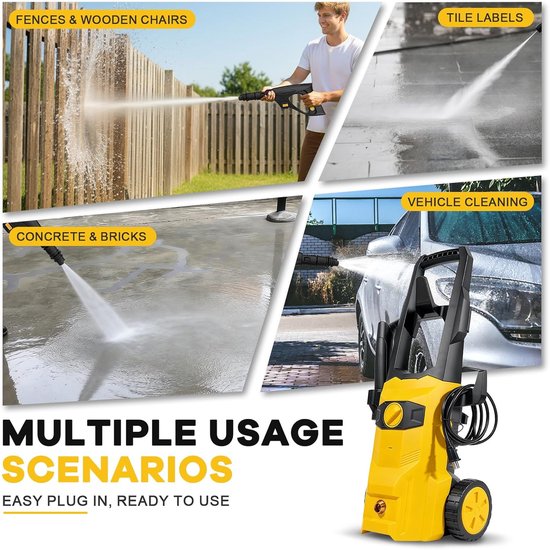 Hogedrukreiniger 810 W - Compact en mobiel - 36 bar waterdruk - Ideaal voor auto en tuin - ShopVlot — afbeelding 3