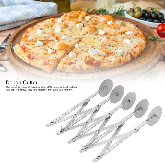 Pasta Cutter 5-wiel - RVS - Uitbreidbaar ontwerp - Snelle deegverdeling - ShopVlot — afbeelding 5
