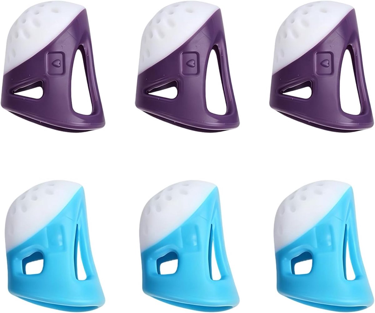 Naaivingers 6 stuks - 2 maten - siliconen - beschermt vingers tijdens naaien - ShopVlot