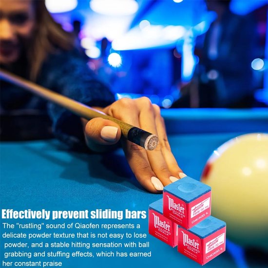 Billiard chalk 8 stuks - blauwe kleur - gelijkmatige coating - ideaal voor biljart - ShopVlot — afbeelding 4